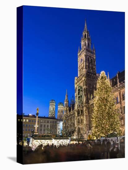 Christmas market in Marienplatz, Munich, Bavaria, Germany.-Martin Zwick-Premier Image Canvas