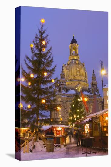 Christmas Market in the Neumarkt with the Frauenkirche (Church) in the Background-Miles Ertman-Premier Image Canvas