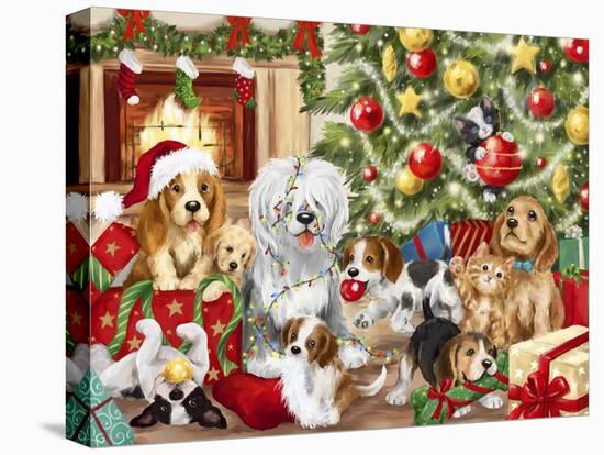 Christmas Playing Dogs-MAKIKO-Premier Image Canvas