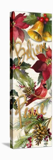 Christmas Poinsettia Panel III-Lanie Loreth-Stretched Canvas