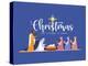 Christmas the Savior is Born Banner with Nativity of Jesus Scene and Three Wise Men on Dark Night W-ananaline-Premier Image Canvas
