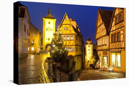 Christmas Tree at the Plonlein, Rothenburg Ob Der Tauber, Bavaria, Germany, Europe-Miles Ertman-Premier Image Canvas