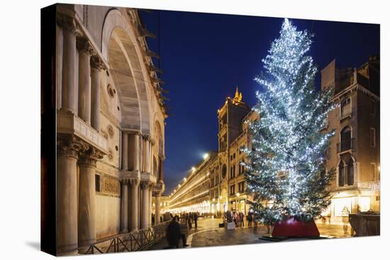 Christmas Tree in St. Marks Square, San Marco, Venice, UNESCO World Heritage Site, Veneto, Italy-Christian Kober-Premier Image Canvas