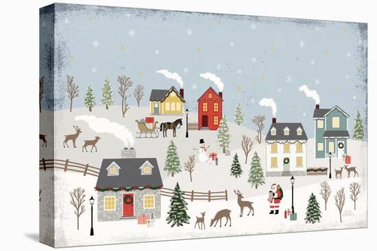 Christmas Village II Day-Laura Marshall-Stretched Canvas