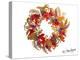 Christmas Wreath with Berries-Janice Gaynor-Stretched Canvas