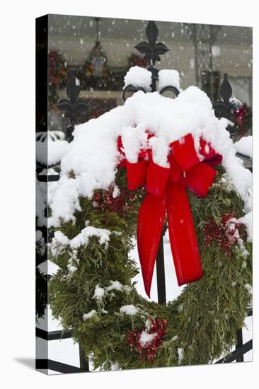 Christmas wreaths and a rare holiday snow, Huntsville, Alabama-William Sutton-Premier Image Canvas