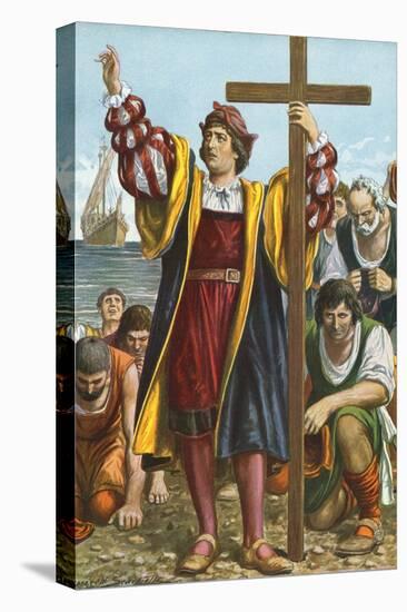 Christopher Columbus Arriving in the New World-Tancredi Scarpelli-Premier Image Canvas