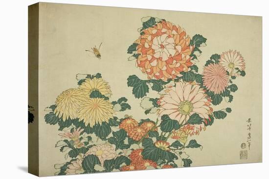 Chrysanthemums and Bee, from an Untitled Series of Large Flowers, C.1833-34-Katsushika Hokusai-Premier Image Canvas