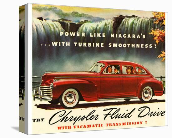 Chrysler Fluid Drive - Niagara-null-Stretched Canvas