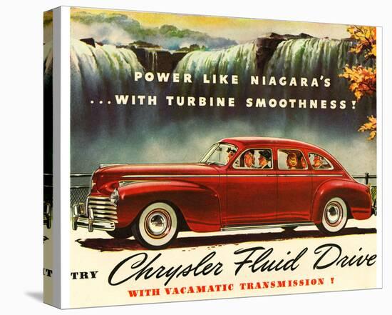 Chrysler Fluid Drive - Niagara-null-Stretched Canvas