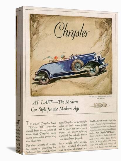 Chrysler, Magazine Advertisement, USA, 1928-null-Premier Image Canvas