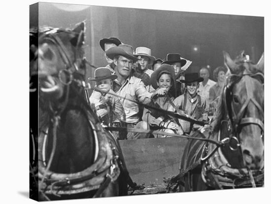 Chuck Connors in Scenes from This TV Series in Which He Stars with His Kids Among the Child Actors-Grey Villet-Premier Image Canvas