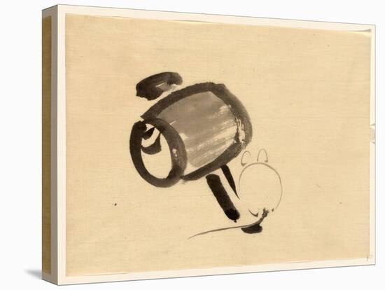 Chugoku Jinbutsu [Kenjin Zu?], Print Shows a Rear View of a Mouse Next to the Handle of a Mallet-null-Premier Image Canvas