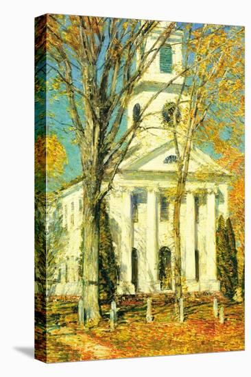 Church At Old Lyme, Connecticut-Childe Hassam-Stretched Canvas