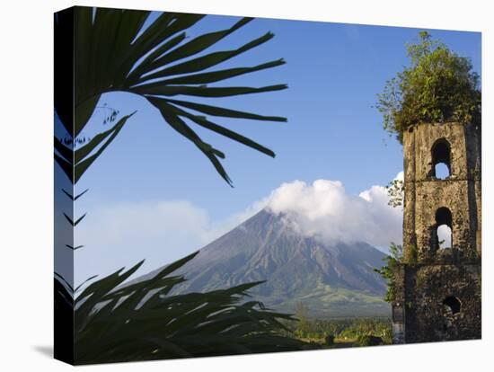 Church Belfry Ruins and Volcanic Cone, Bicol Province, Luzon Island, Philippines-Kober Christian-Premier Image Canvas