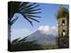 Church Belfry Ruins and Volcanic Cone, Bicol Province, Luzon Island, Philippines-Kober Christian-Premier Image Canvas