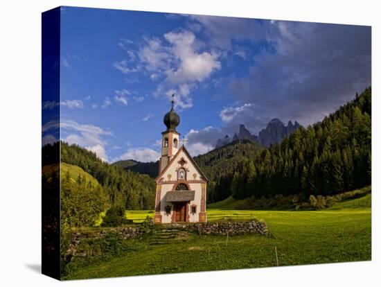 Church Called Rainui in Valley in the Italian Dolomites, Val Di Funes, Italy-Bill Bachmann-Premier Image Canvas