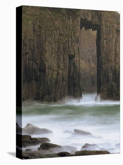 Church Doors Rock Formation in Skrinkle Haven Cove, Lydstep, Pembrokeshire, Wales, UK-Pearl Bucknall-Premier Image Canvas