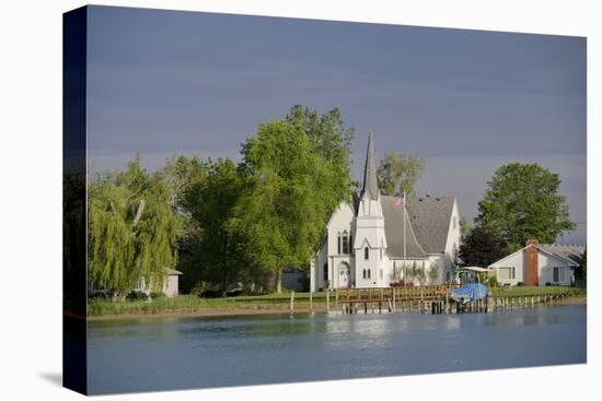 Church, Great Lakes of Lake Huron and Lake Erie, St. Claire River, Michigan, USA-Cindy Miller Hopkins-Premier Image Canvas