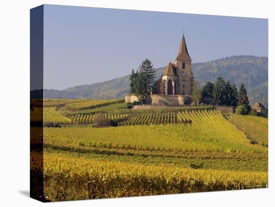 Church in Vineyards, Hunawihr, Alsace, France, Europe-John Miller-Premier Image Canvas