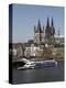 Church of Great Saint Martin and Cathedral, Seen across the River Rhine, Cologne, North Rhine Westp-Hans Peter Merten-Premier Image Canvas