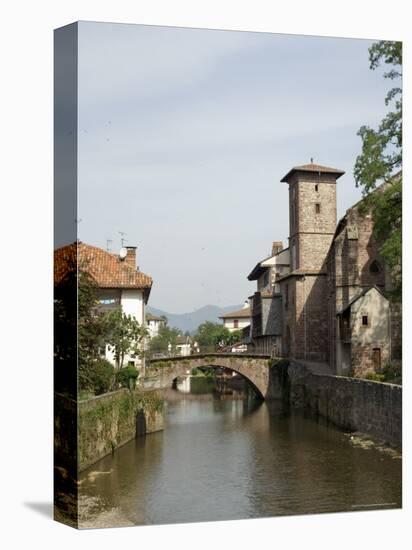 Church of Our Lady on Right of Old Bridge, St. Jean Pied De Port, Basque Country, Aquitaine-R H Productions-Premier Image Canvas