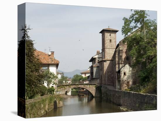 Church of Our Lady on Right of Old Bridge, St. Jean Pied De Port, Basque Country, Aquitaine-R H Productions-Premier Image Canvas
