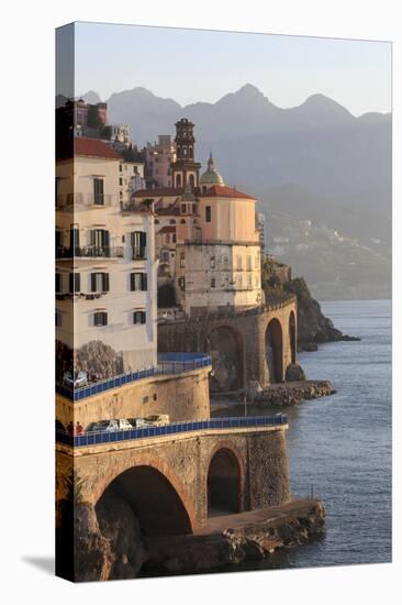 Church of Santa Maria Maddalena and Coast Road with Mountains-Eleanor Scriven-Premier Image Canvas