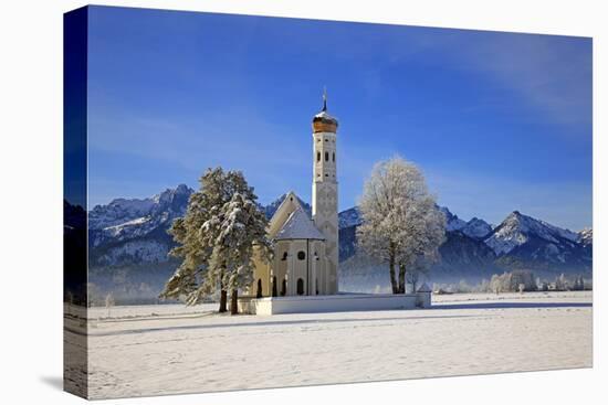 Church of St. Coloman and Tannheimer Alps near Schwangau, Allgau, Bavaria, Germany, Europe-Hans-Peter Merten-Premier Image Canvas
