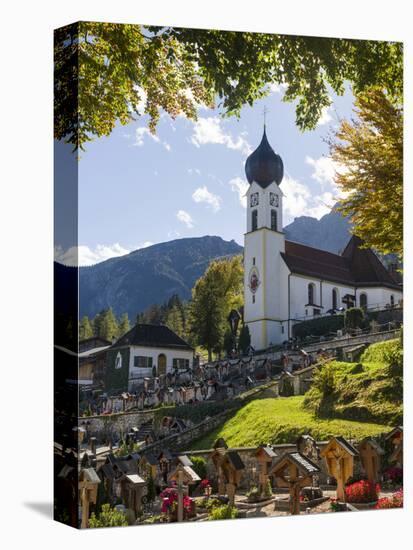 Church St. Johannes der Taufer. Village Grainau near Garmisch-Partenkirchen, Germany-Martin Zwick-Premier Image Canvas