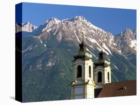 Church with Mountain Backdrop, Innsbruck, Tirol (Tyrol), Austria-Gavin Hellier-Premier Image Canvas