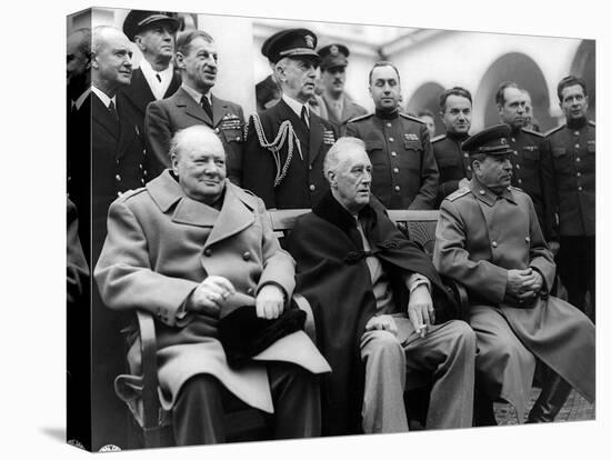 Churchill, Roosevelt and Stalin at Yalta, 1945-Science Source-Premier Image Canvas