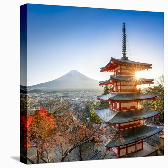 Chureito Pagoda with Mount Fuji during autumn season, Fujiyoshida, Yamanashi prefecture, Japan-Jan Christopher Becke-Premier Image Canvas