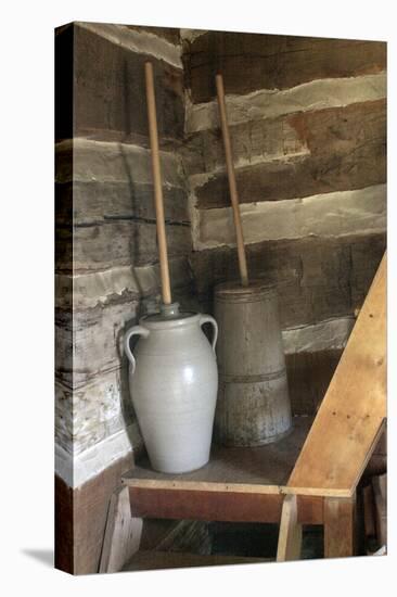 Churns in Norwegian Immigrants’ Milk Shed at Kvaale Farm, as 1865, at Old World Wisconsin-null-Premier Image Canvas