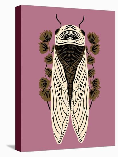Cicada on Mauve-Tara Reed-Stretched Canvas