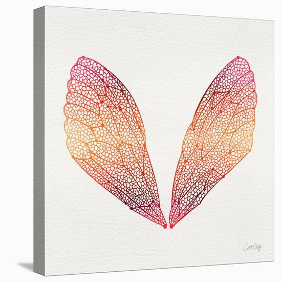 Cicada Wings in Red Ombre Ink-Cat Coquillette-Premier Image Canvas