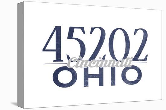 Cincinnati, Ohio - 45202 Zip Code (Blue)-Lantern Press-Stretched Canvas