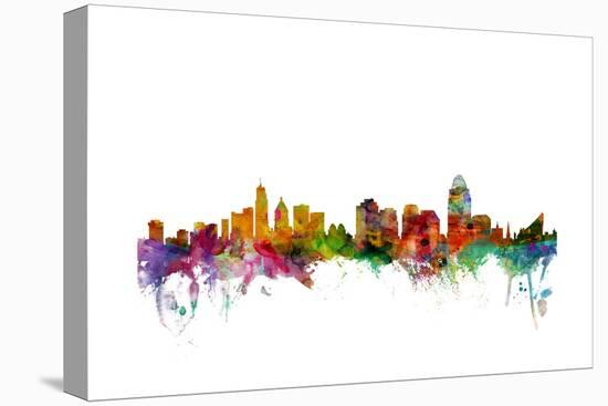 Cincinnati Ohio Skyline-Michael Tompsett-Stretched Canvas