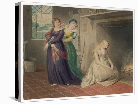 Cinderella by the Fireside is Taunted by Her Two Sisters Before Leaving for the Ball-Henry Richter-Stretched Canvas