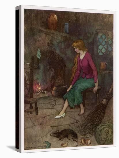 Cinderella by the Fireside-Warwick Goble-Stretched Canvas