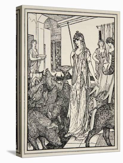 Circe Sends the Swine (The Companions of Ulysses) to the Styes, Frontispiece from 'Tales of the…-Henry Justice Ford-Premier Image Canvas