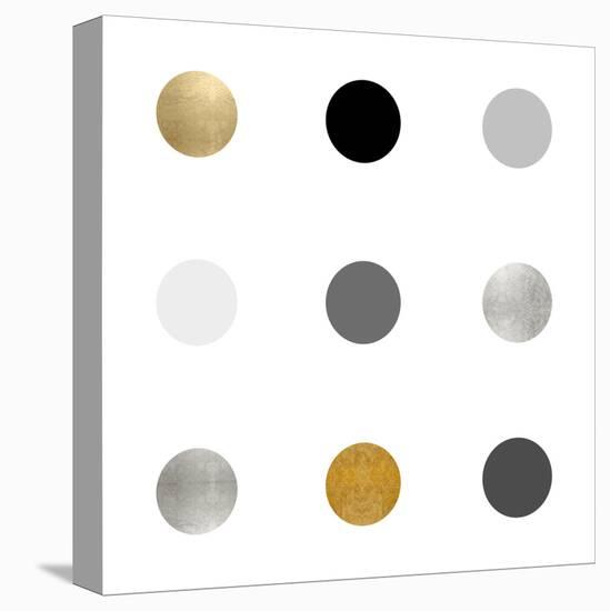 Circle Three Gold Silver-Karl Langdon-Stretched Canvas