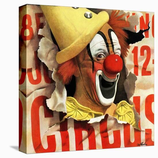 "Circus Clown and Poster," July 8, 1944-John Atherton-Premier Image Canvas