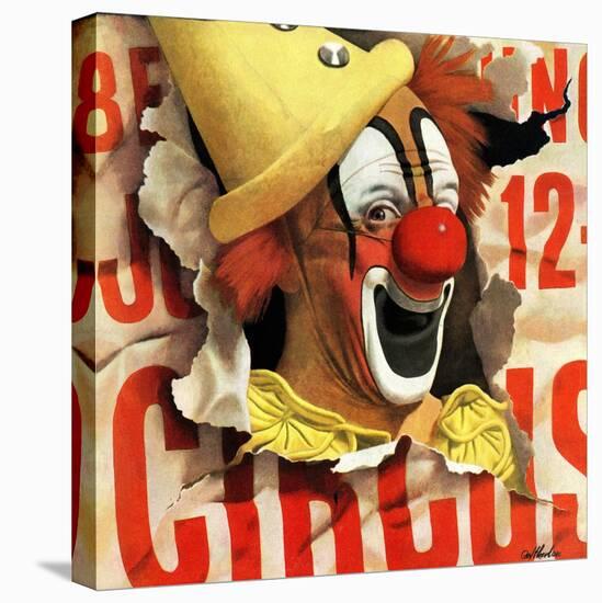 "Circus Clown and Poster," July 8, 1944-John Atherton-Premier Image Canvas