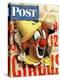 "Circus Clown and Poster," Saturday Evening Post Cover, July 8, 1944-John Atherton-Premier Image Canvas