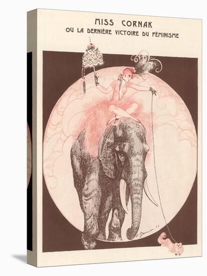 Circus Elephant and His Trainer Miss Cornak-Gesmar-Premier Image Canvas