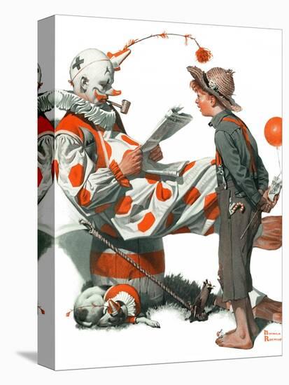 "Circus" or "Meeting the Clown", May 18,1918-Norman Rockwell-Premier Image Canvas