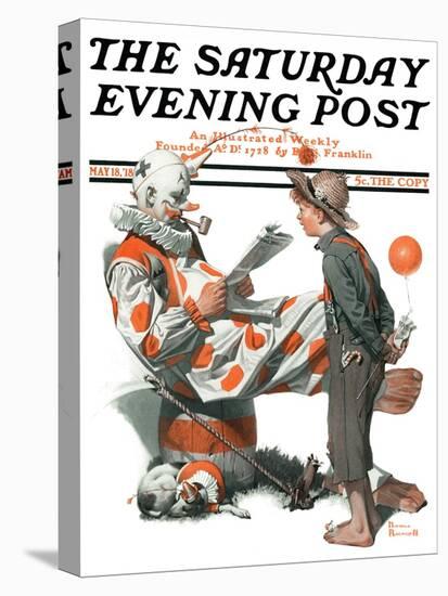 "Circus" or "Meeting the Clown" Saturday Evening Post Cover, May 18,1918-Norman Rockwell-Premier Image Canvas
