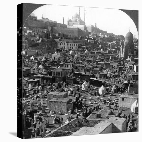 Citadel and Mohammed Ali Mosque Beyond Bab-El-Wezir Cemetery, Cairo, Egypt, 1905-Underwood & Underwood-Premier Image Canvas