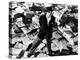 Citizen Kane, Orson Welles, 1941, Astride Stacks Of Newspaper-null-Stretched Canvas